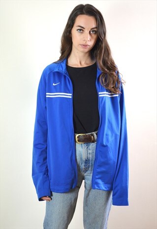 90S VINTAGE NIKE BLUE & WHITE TRACK JACKET