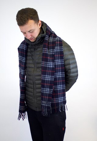VINTAGE BURBERRY TRADITIONAL LAMBSWOOL CHECKED SCARF