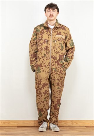 Vintage 90s German Military Jumpsuit in Brown