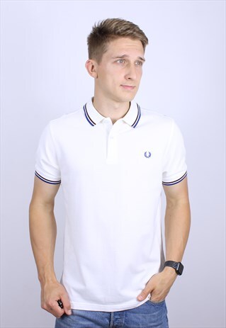 VINTAGE POLO FRED PERRY MENS LOGO T-SHIRT TOP