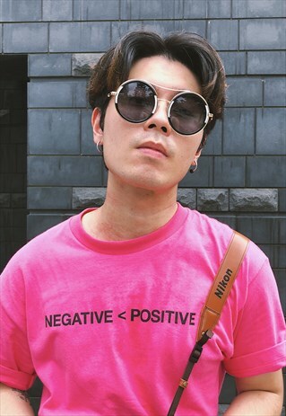 COLOUR BLOCK ROUND SUNGLASSES WITH BROW BAR
