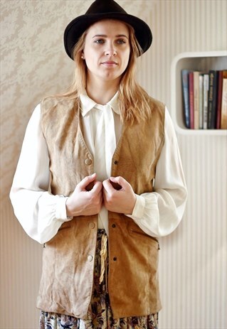 LIGHT BROWN SUEDE WAISTCOAT