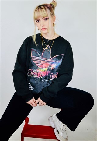 VINTAGE ADIDAS TREFOIL BLACK SWEATSHIRT
