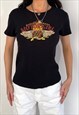 00S HARLEY DAVIDSON MOTOR GIRL HEART & WINGS GRAPHIC T-SHIRT