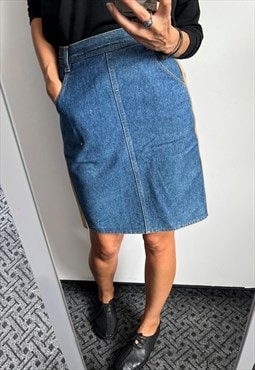 Vintage Blue Denim Pencil Skirt - S