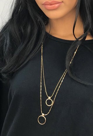 THE RING LAYERED GOLD NECKLACE