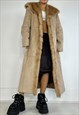 Vintage 90s Afghan Coat Maxi Jacket Penny Lane Fur Trim Y2k