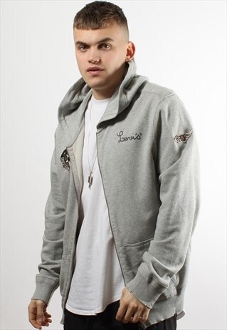 VINTAGE LEVI'S GREY FULL ZIP HOODIE