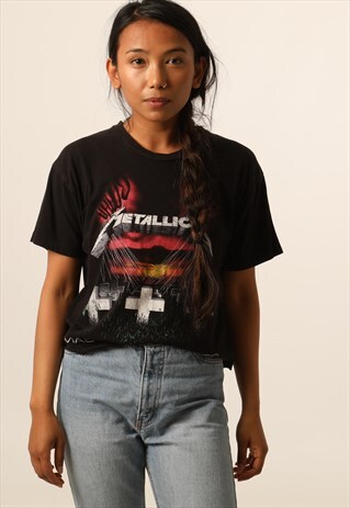 VINTAGE METALLICA BAND GRAPHIC CROPPED T-SHIRT