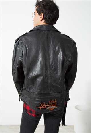 VINTAGE BIKER LEATHER JACKET / S3