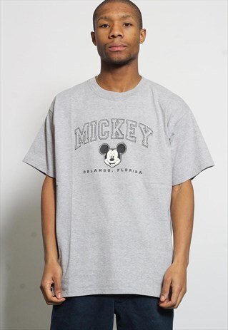 VINTAGE MICKEY MOUSE LOGO T-SHIRT GREY