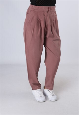 HIGH WAISTED TROUSERS WIDE TAPERED LEG UK 14 (HK5O)