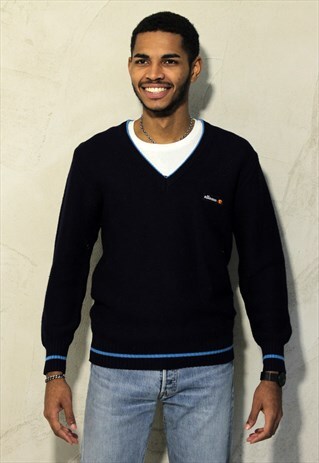 DARK BLUE VINTAGE ELLESSE JUMPER A332