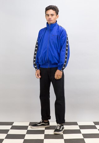VINTAGE BLUE TAPED CHAMPION TRACK JACKET