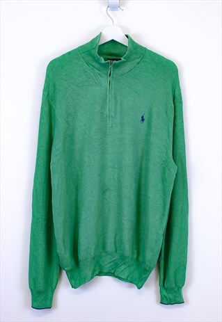 Vintage 90s Polo Ralph Lauren Quarter Zip Sweatshirt Green | all ...