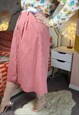 VINTAGE 90S RED GINGHAM CHECKED CHECK CHECKERED MIDI SKIRT