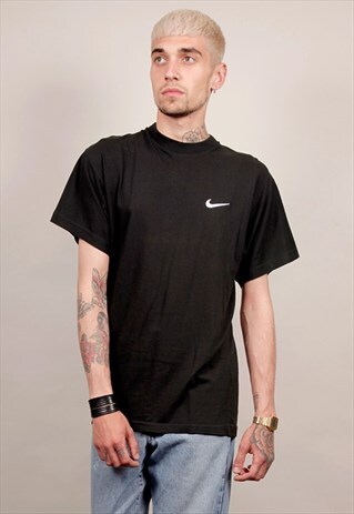 VINTAGE 90'S NIKE SWOOSH BLACK T-SHIRT