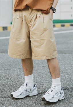 Khaki Cargo Cotton Relaxed Fit shorts Y2k