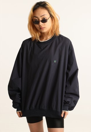 VINTAGE NAUTICA EMBROIDERED WINDBREAKER SWEATSHIRT