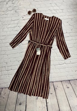 Vintage Brown Patterned Dress Size 14