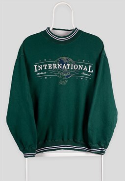 Vintage Green Ringer Sweatshirt American USA Heavyweight