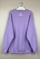 YOLOTUS LAVENDERS EMBROIDERY GRAPHIC SWEATSHIRT IN LILAC