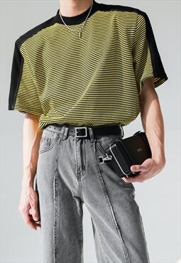 Men's Premium Shoulder Pad Striped T-Shirt SS2022 VOL.4
