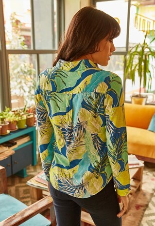 FLORAL PATTERN LEAVES SHIRT