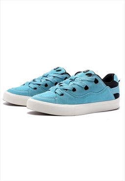 Skater shoes chunky sole suede sneaker raver trainers blue