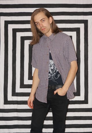VINTAGE 90'S FINE CHECKED SHIRT