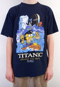 Vintage 1998 Titanic The Simpsons Homer Was There T-Shirt L