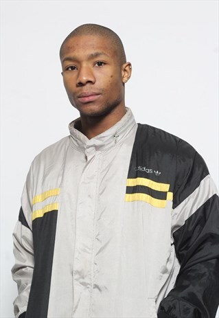 VINTAGE ADIDAS LOGO WINDBREAKER JACKET BLACK