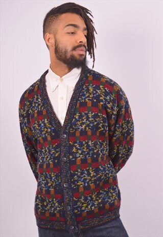 VINTAGE MISSONI SPORT VINTAGE CRAZY PRINT CARDIGAN SWEATER