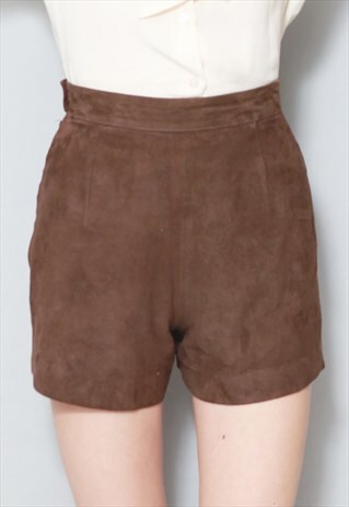 VINTAGE 1970'S CHOCOLATE BROWN SOFT SUEDE HOTPANTS/SHORTS