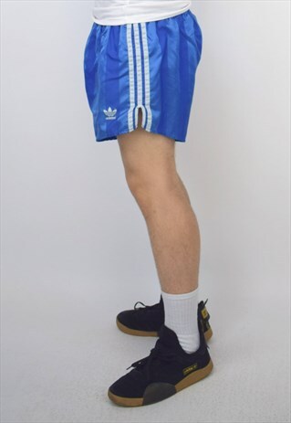 VINTAGE 90'S ADIDAS BLUE STRIPED SHORTS