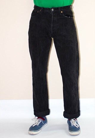 VINTAGE MEN'S 501 BLACK WASH STRAIGHT LEG LEVI JEAN'S