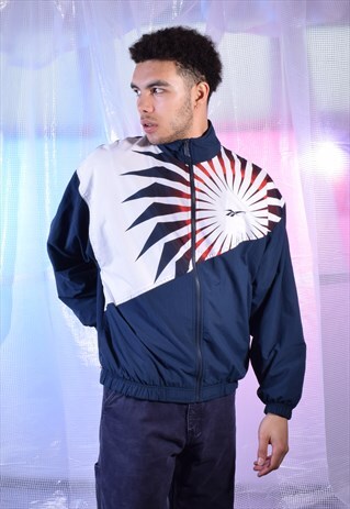 VINTAGE REEBOK NAVY, RED AND WHITE TRACK JACKET