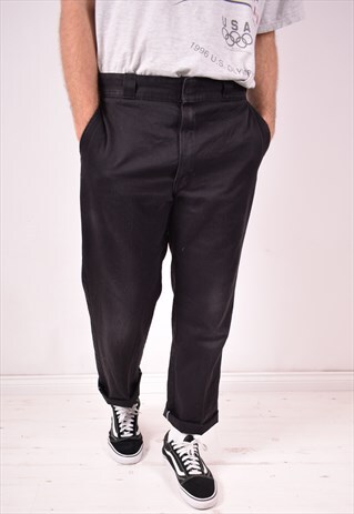 DICKIES MENS VINTAGE TROUSERS W36 L30 BLACK 90S