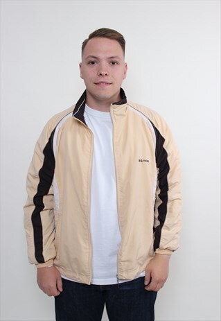 VINTAGE 90S WINDBREAKER, SPORT WEAR JACKET, BEIGE TRACK SUIT