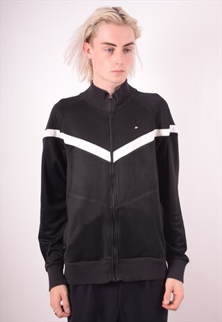 NIKE MENS VINTAGE TRACKSUIT TOP JACKET LARGE BLACK 90S