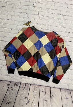 Vintage Patchwork Leather 80's Top