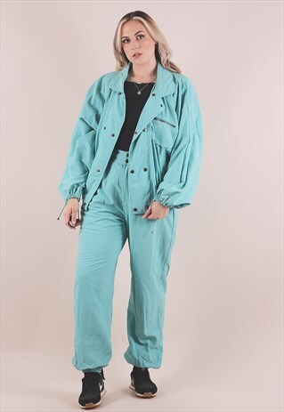VINTAGE 80S MINT GREEN FULL TRACKSUIT SPORTSWEAR /A11076