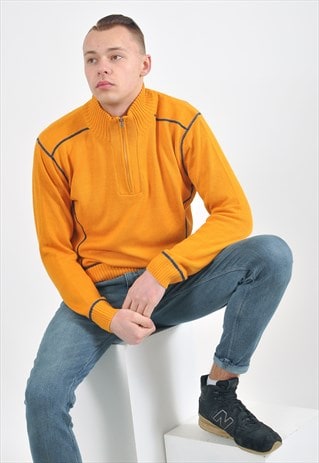 VINTAGE 1/4 ZIP JUMPER IN ORANGE