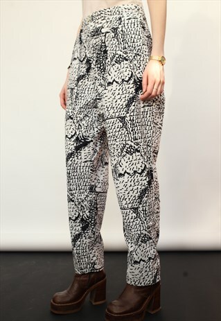 VINTAGE 80'S BLACK-WHITE CHINOS TROUSERS