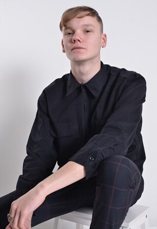 VINTAGE DICKIES WORKEW WORK WEAR SHIRT BLACK