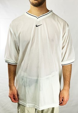 Vintage Nike Swoosh Mesh T-Shirt in White