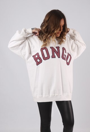 SWEATSHIRT JUMPER OVERSIZED BONGO PRINT LONG UK 16 (HKHK)
