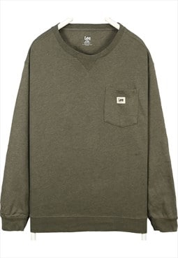 Vintage 90's Lee Sweatshirt Pocket Crewneck Khaki