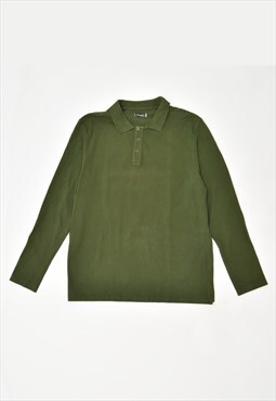 Vintage 90's Wrangler Polo Shirt Long Sleeve Green