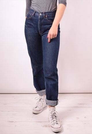 LEVI'S 501 WOMENS VINTAGE JEANS W28 L34 BLUE 90S